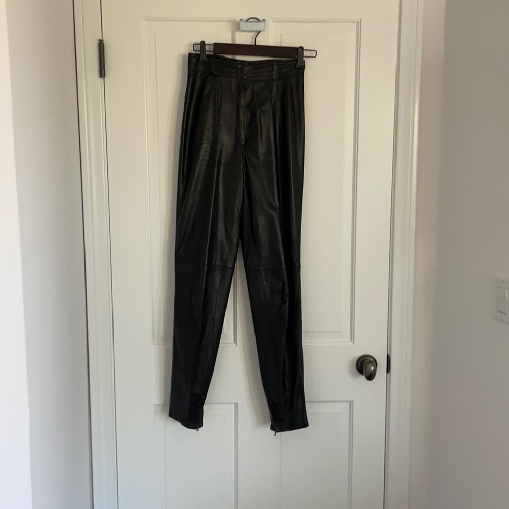 Vintage Gianni Versace black leather pants